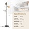 Adjustable 3-Globe Floor Lamp with Foot Switch Black and Metal Frame and Glass Lampshades